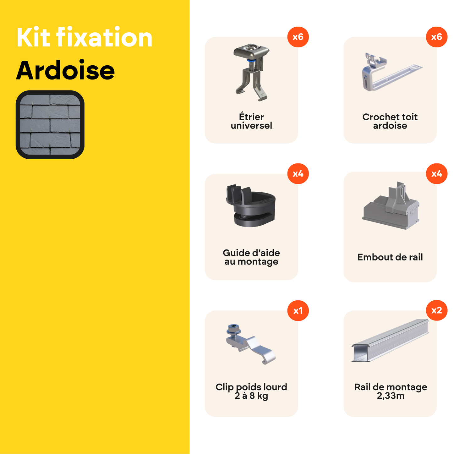 Kit de fixation Toit Ardoise