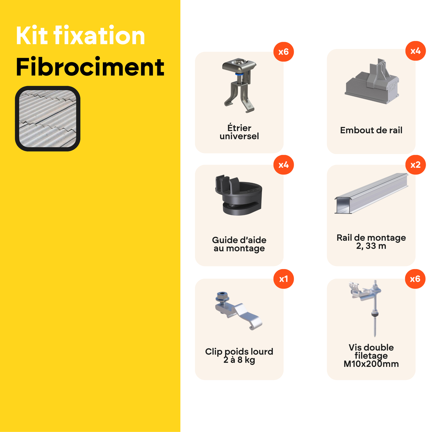 Kit de fixation Toit Fibrociment