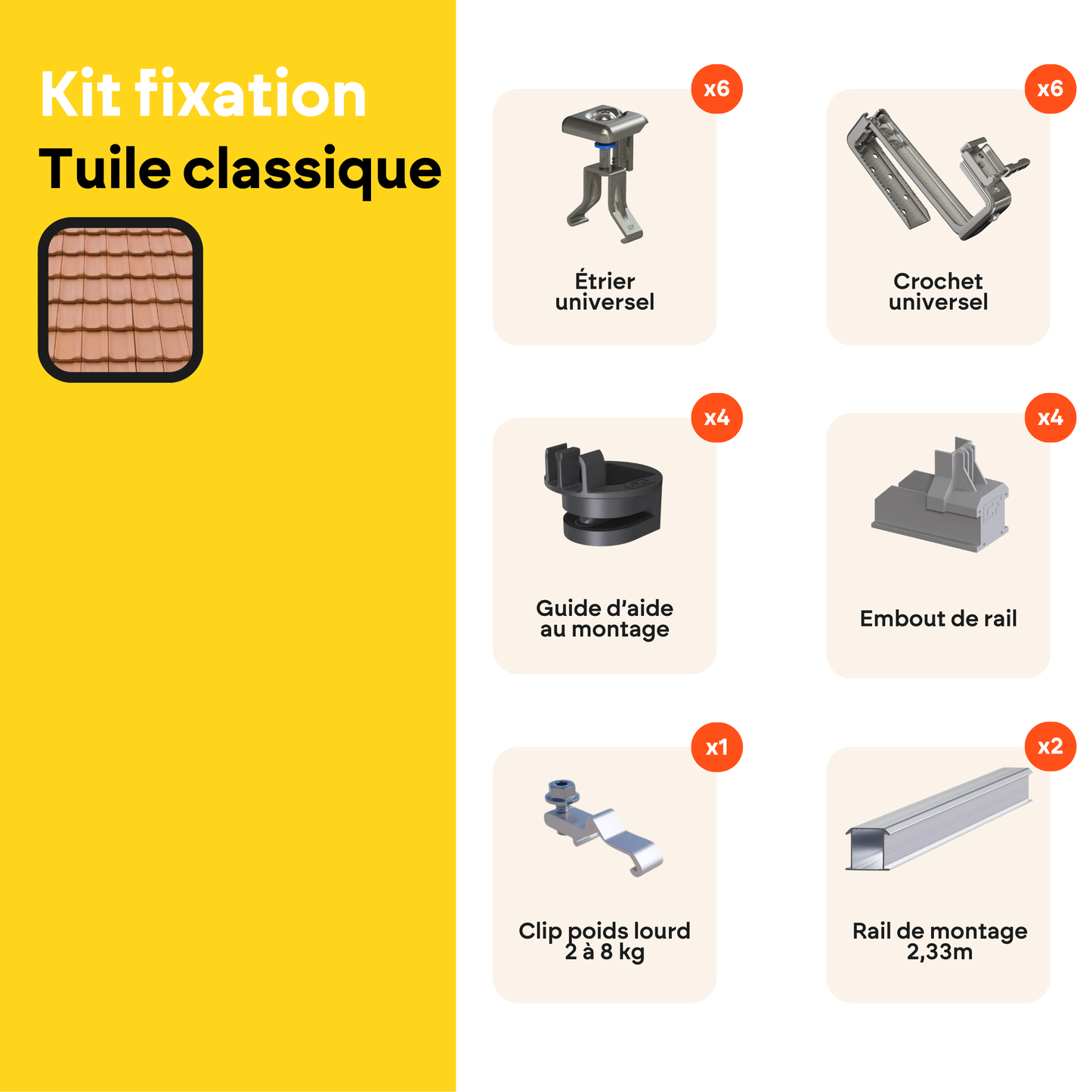 Kit de fixation Toit Tuile