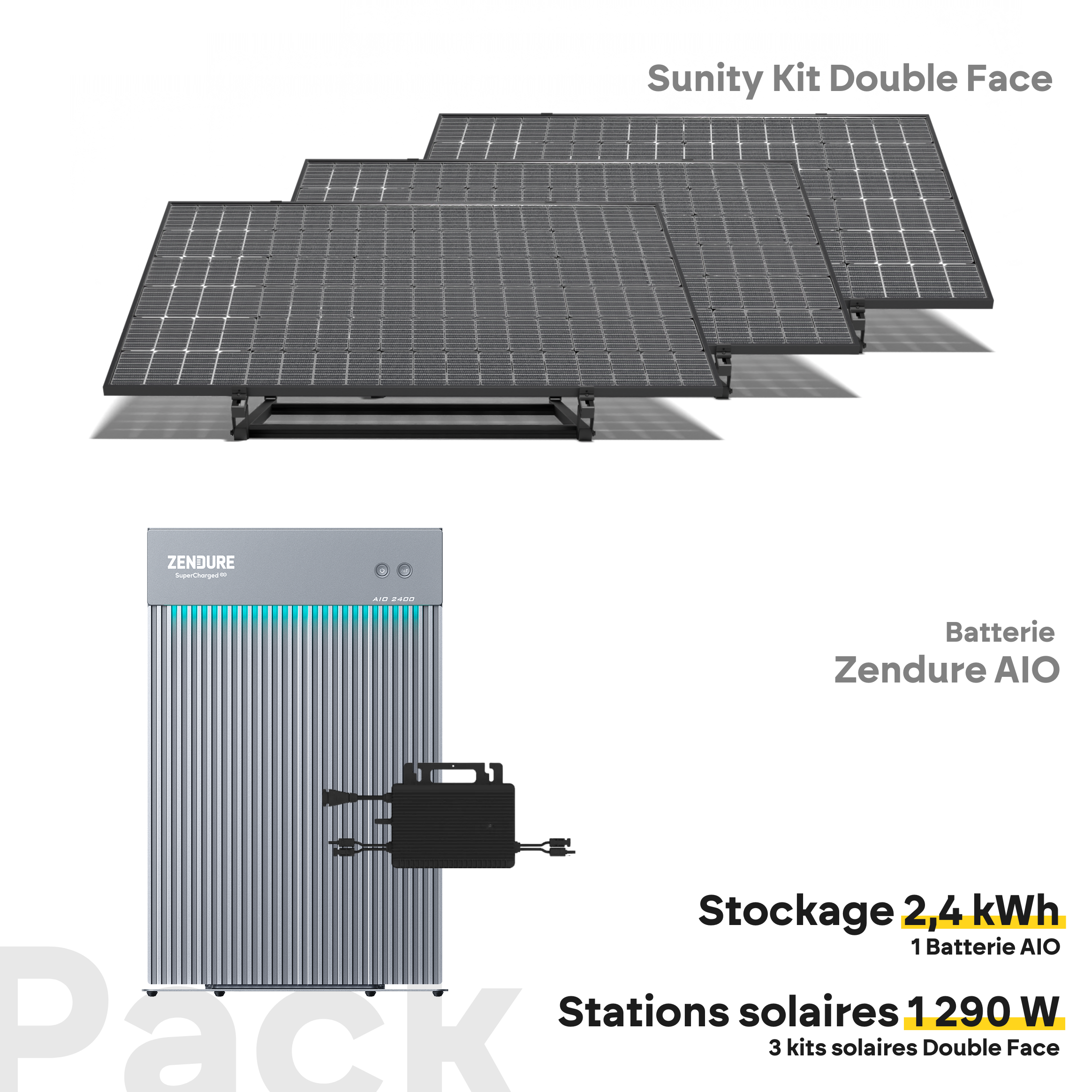 Pack 3 kits solaires et AIO