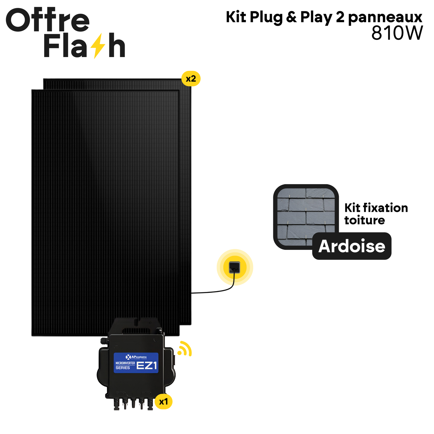 Kit solaire Plug and Play 2 Panneaux 810W