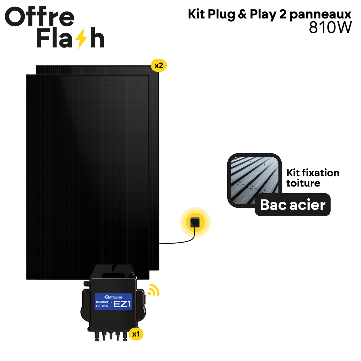 Kit solaire Plug and Play 2 Panneaux 810W