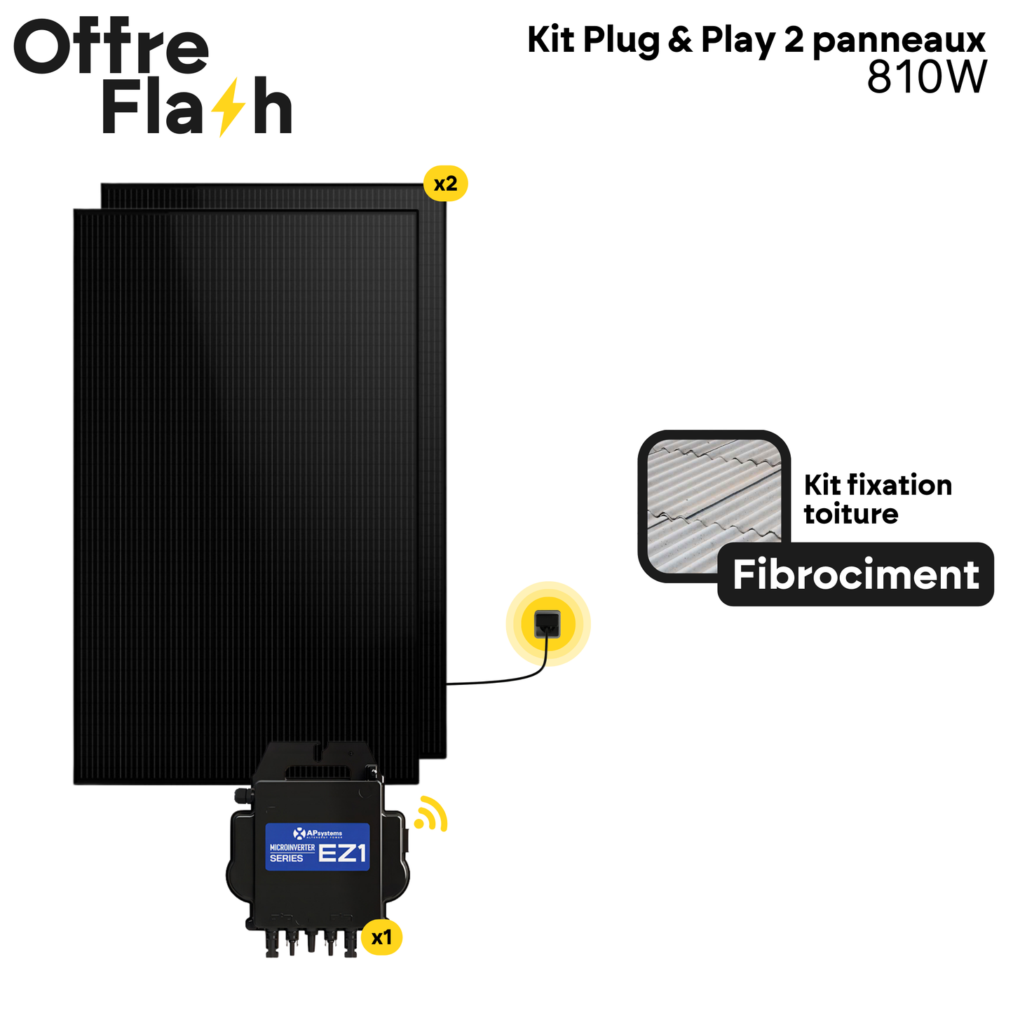 Kit solaire Plug and Play 2 Panneaux 810W