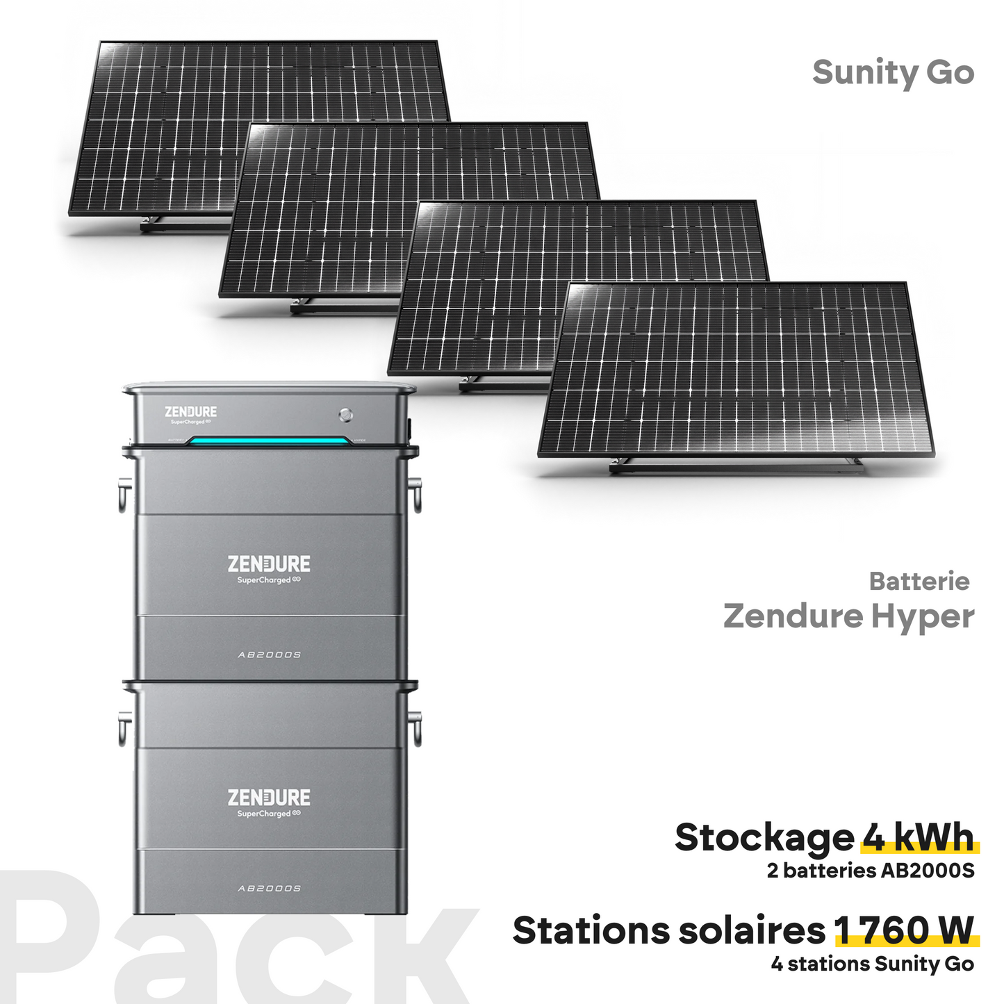 Pack Sunity Go + Batterie Zendure HYPER 2000
