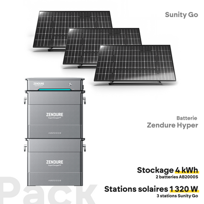 Pack Sunity Go + Batterie Zendure HYPER 2000