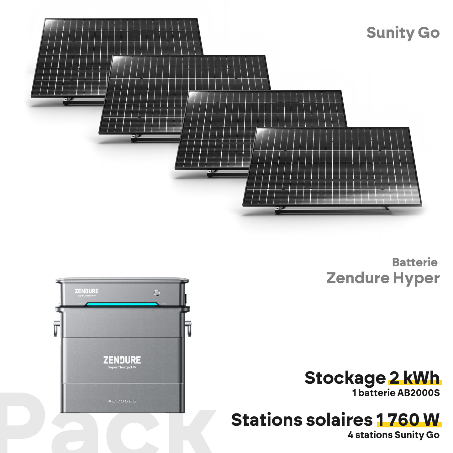 Pack Sunity Go + Batterie Zendure HYPER 2000