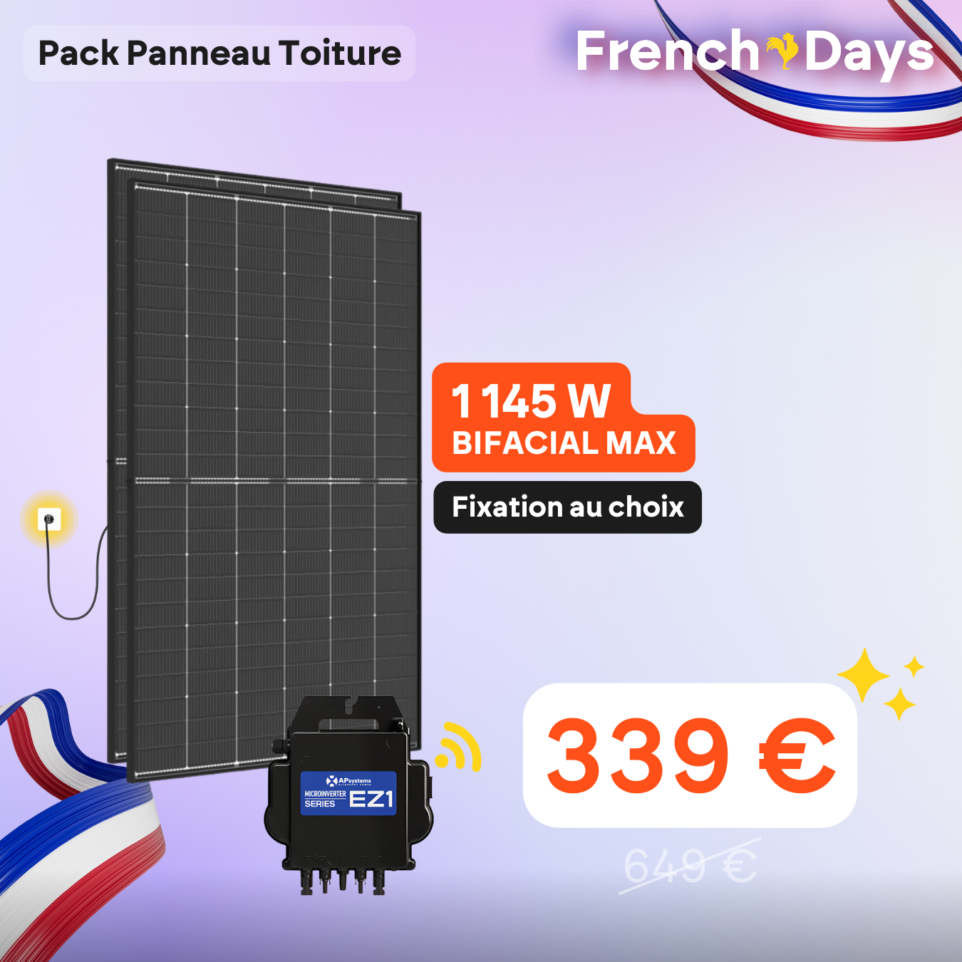 Kit solaire toiture Plug and Play