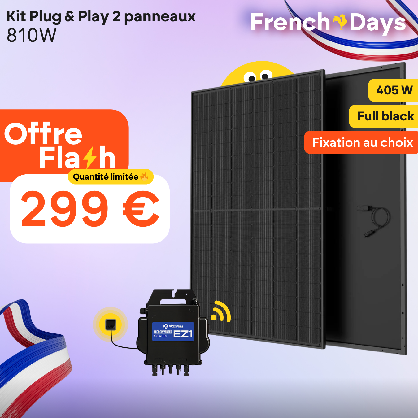Kit solaire Plug and Play 2 Panneaux 810W