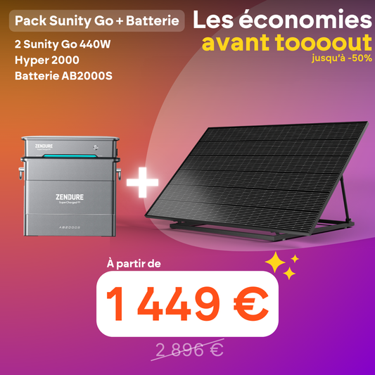 Pack Sunity Go + Batterie Zendure HYPER 2000
