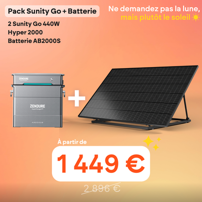 Pack Sunity Go + Batterie Zendure HYPER 2000