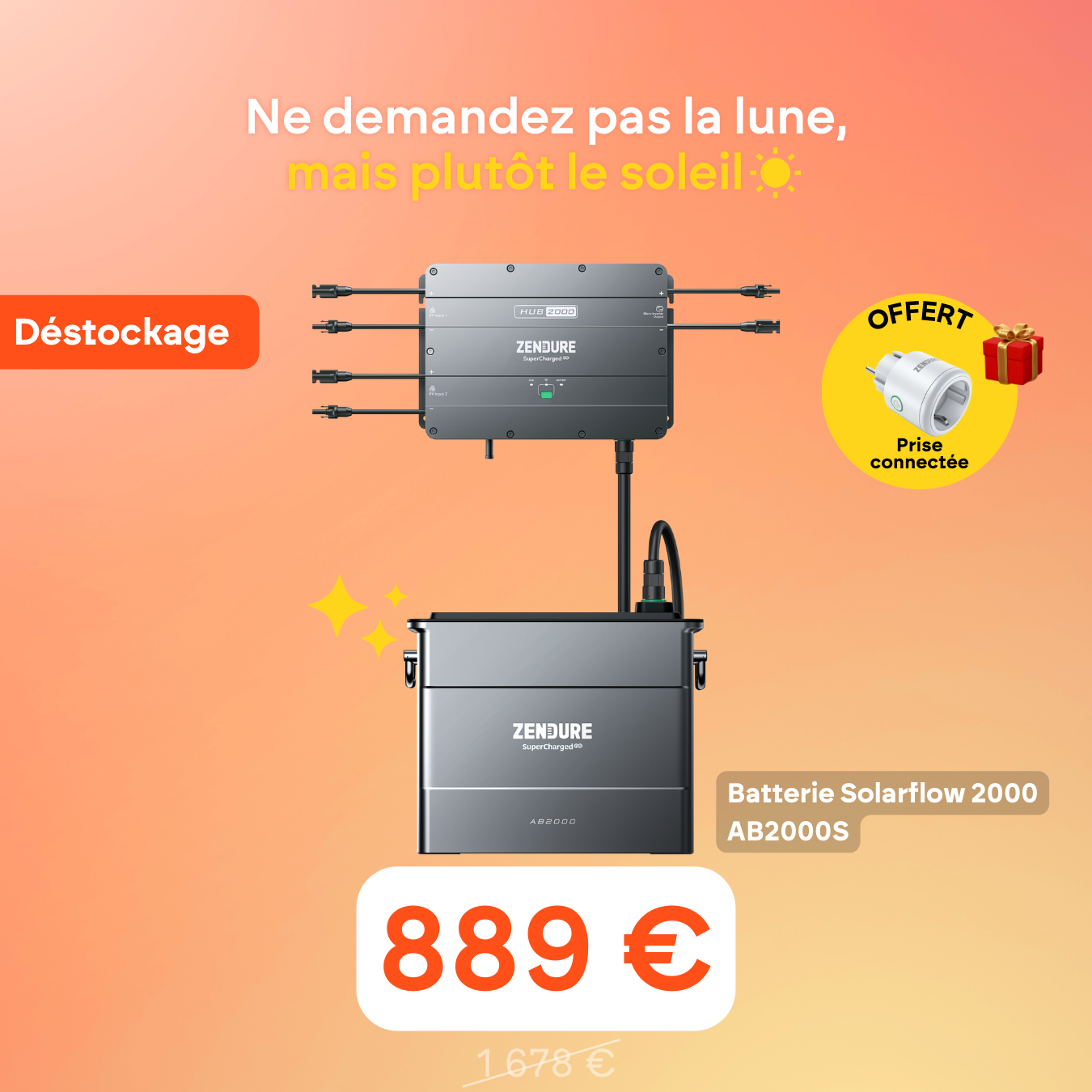 Batterie Zendure Solarflow 2000 Plug and Play