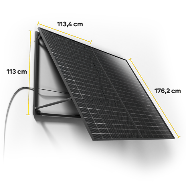 dimension kit solaire en mode portrait